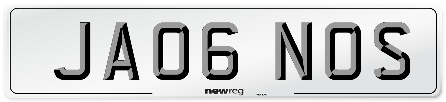 JA06 NOS Number Plate from New Reg